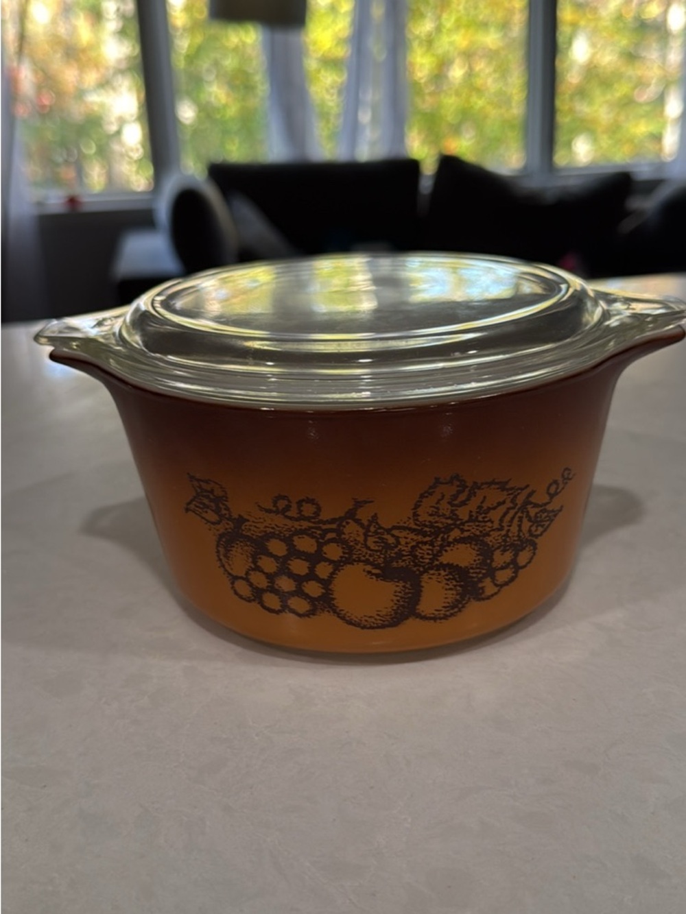 “Old Orchard” Pyrex with Lid